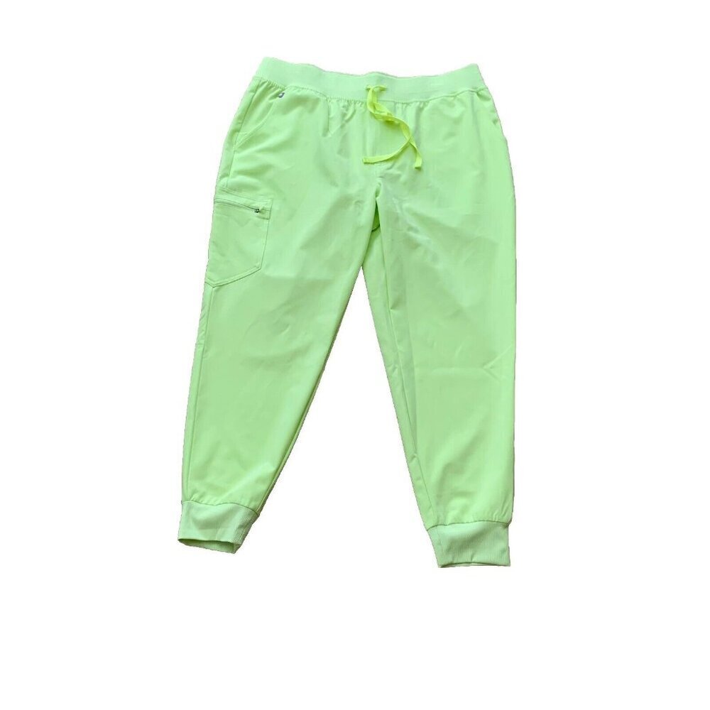 FIGS High Waisted Zamora Jogger Scrub Pants Women's Size 2XLP Neon Yellow - NEW